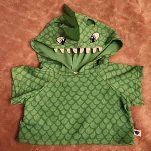Build-A-Bear Workshop BABW Camo Green Dinosaur Hoodie Scaly *ADDED EAR HOLES*